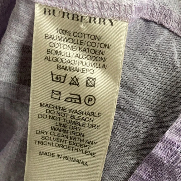 Burberry Girls Cotton Tunic Sz L Ombré Purple Plaid - Picture 6 of 7